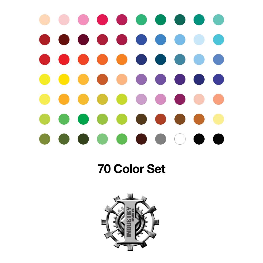 70 Color Set — Industry Inks — Pick Size - Ultimate Tattoo Supply