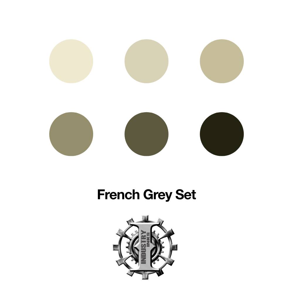 French Grey Color Set — Industry Inks — Pick Size - Ultimate Tattoo Supply