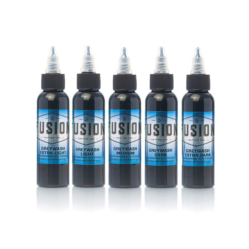 Greywash 5-Pack Set — Fusion Tattoo Ink — Pick Size - Ultimate Tattoo Supply