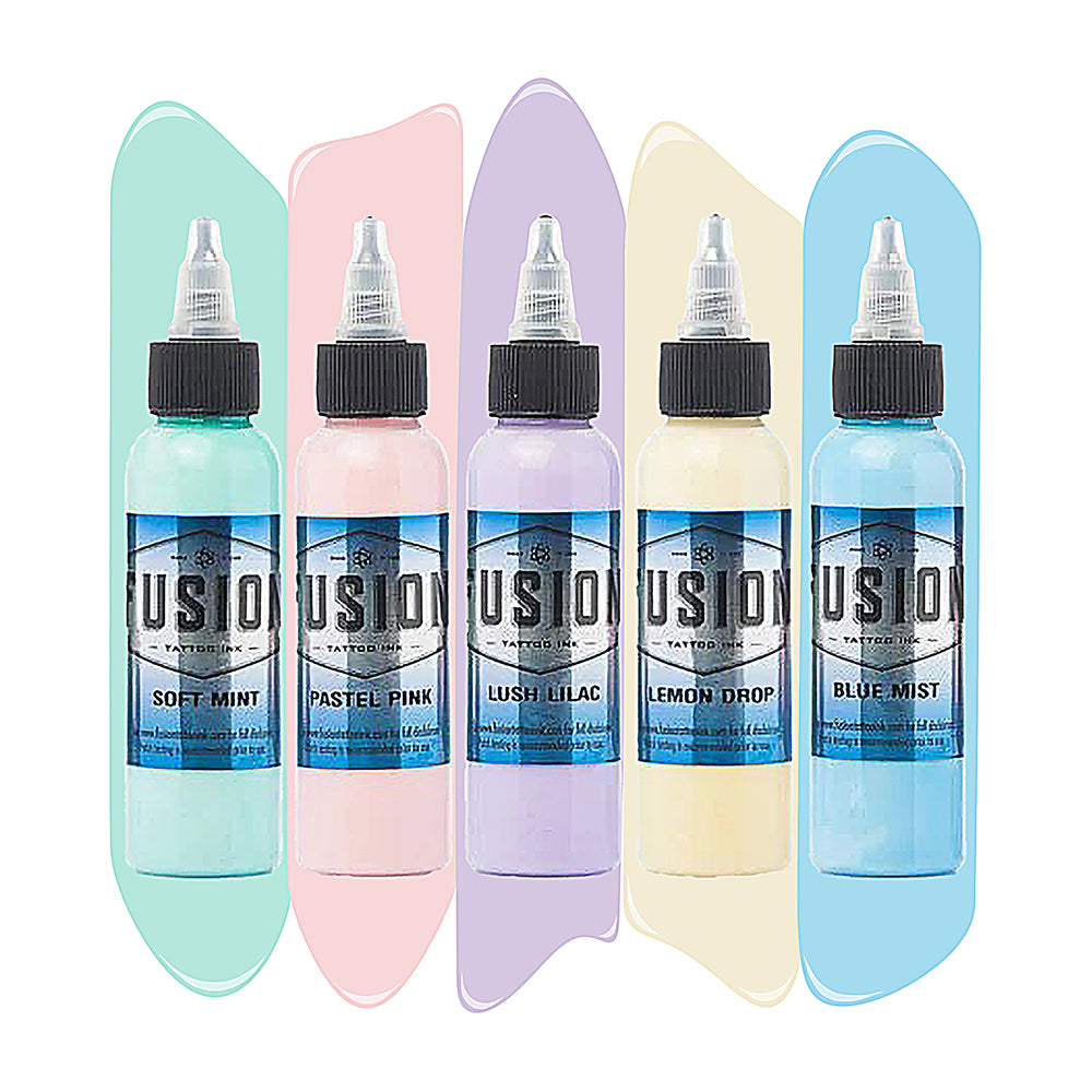 Pastel 5-Color Set — Fusion Tattoo Ink — 1oz - Ultimate Tattoo Supply