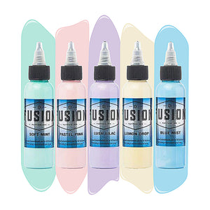 Pastel 5-Color Set — Fusion Tattoo Ink — 1oz - Ultimate Tattoo Supply