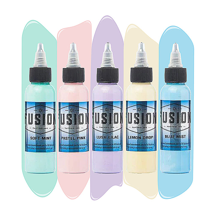 Pastel 5-Color Set — Fusion Tattoo Ink — 1oz - Ultimate Tattoo Supply