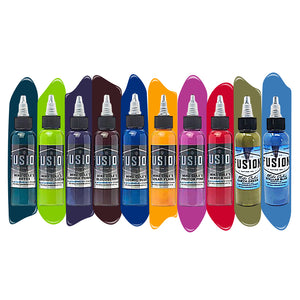 Mike Cole 10-Color Palette Signature Set — Fusion Tattoo Ink — 1oz - Ultimate Tattoo Supply
