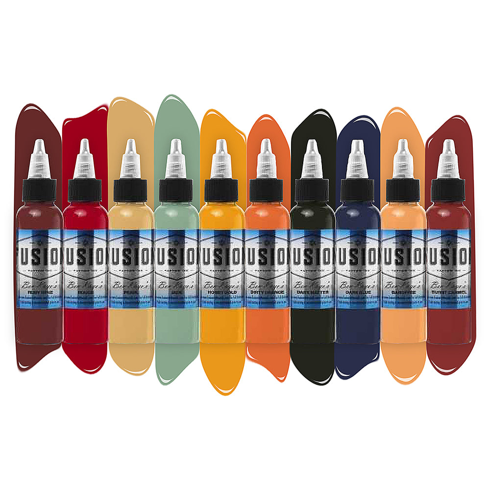 Ben Kaye 10-Color Palette Signature Set — Fusion Tattoo Ink — 1oz - Ultimate Tattoo Supply