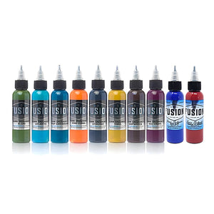 Juan Salgado 10-Color Palette Signature Set — Fusion Tattoo Ink — 1oz - Ultimate Tattoo Supply