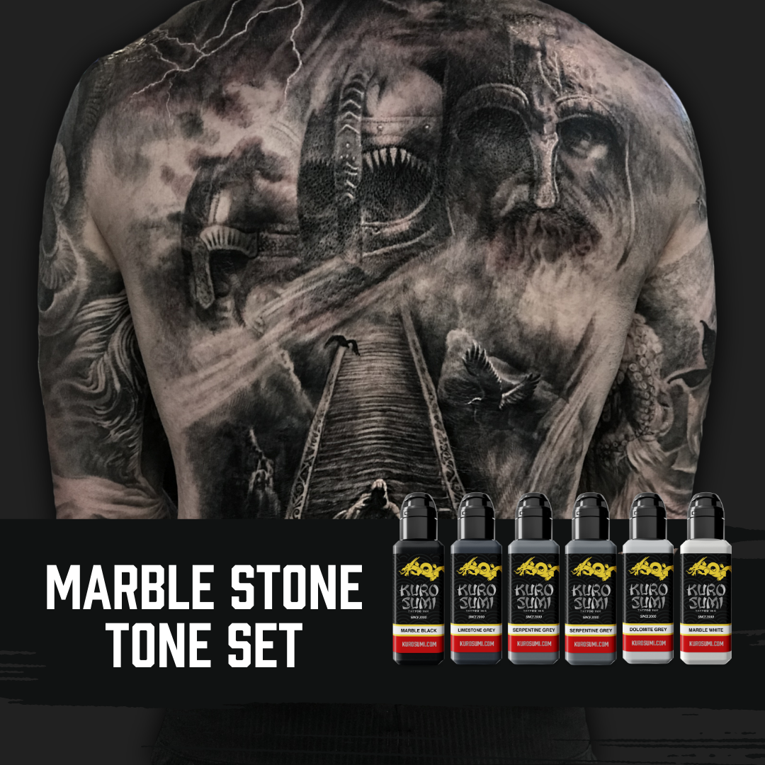 Kuro Sumi Marble Stone Tone Tattoo Ink Set