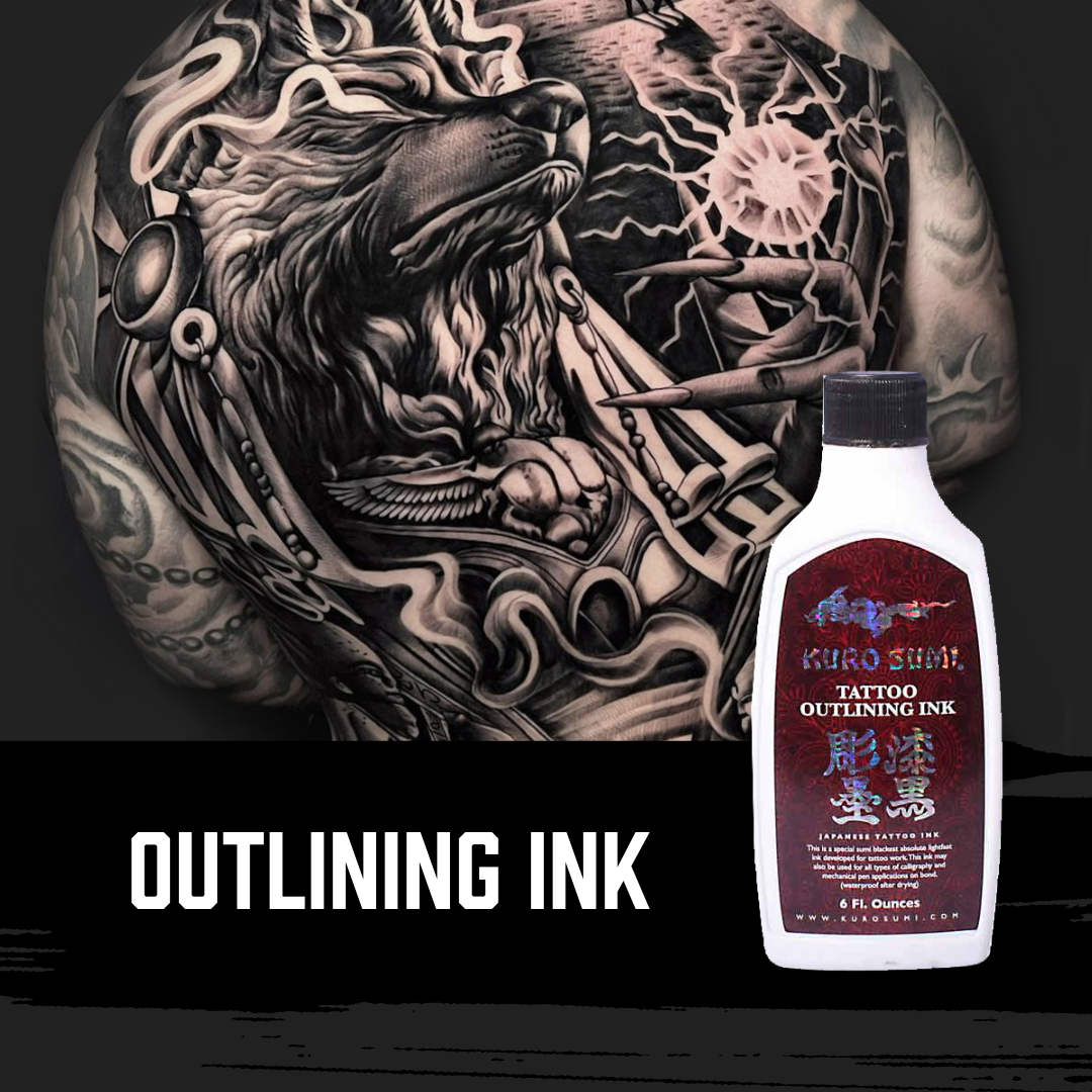 Kuro Sumi Tattoo Ink, Soft Gray Wash, 6 Ounce