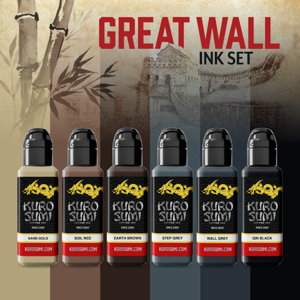 Kuro Sumi Great Wall Tattoo Ink Set - Ultimate Tattoo Supply