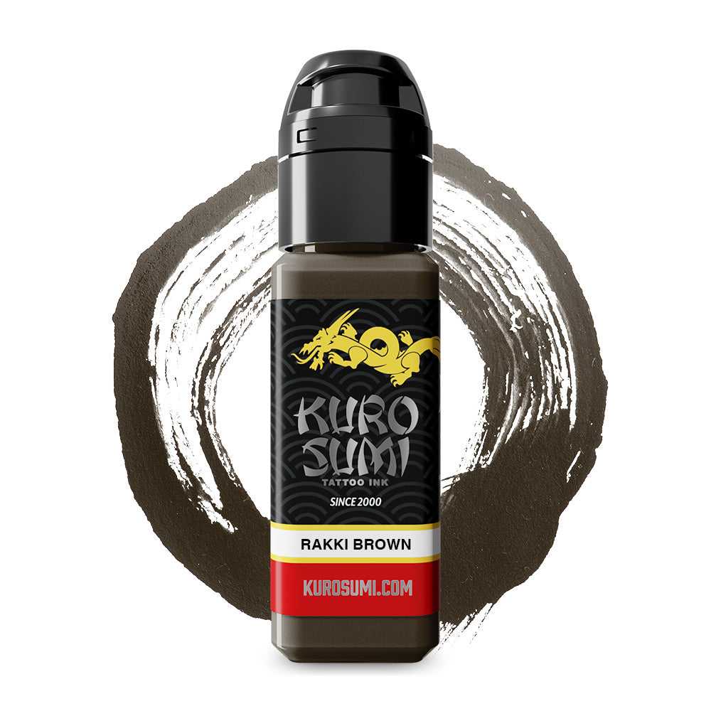 Rakki Brown — Kuro Sumi Tattoo Ink — Pick Size - Ultimate Tattoo Supply