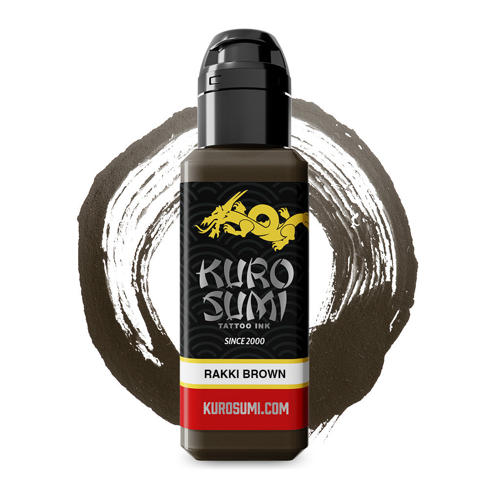 Rakki Brown — Kuro Sumi Tattoo Ink — Pick Size - Ultimate Tattoo Supply