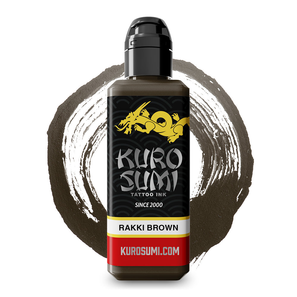Rakki Brown — Kuro Sumi Tattoo Ink — Pick Size - Ultimate Tattoo Supply