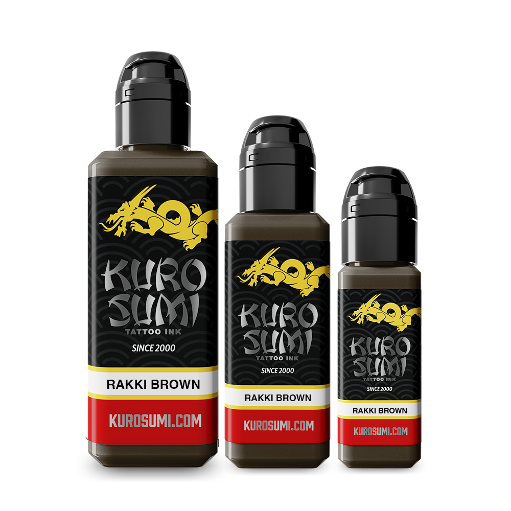 Rakki Brown — Kuro Sumi Tattoo Ink — Pick Size - Ultimate Tattoo Supply