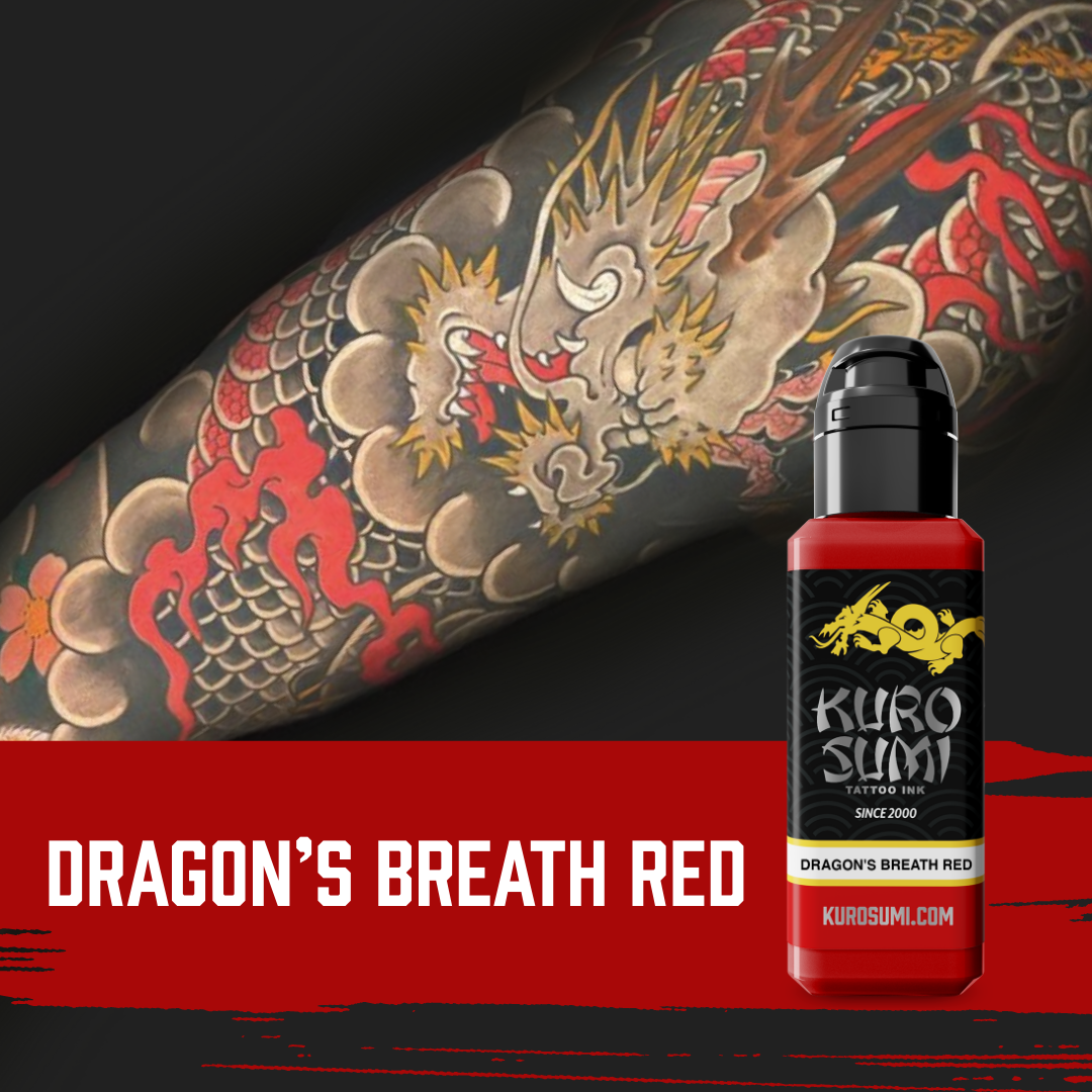 Kuro Sumi Dragon's Breath Red, Vegan Friendly, Professional Ink 1.5oz