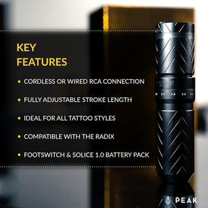 Key Features of Peak Solice Pro Adjustable Stroke Wireless Pen Tattoo Machine