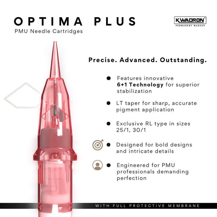 Kwadron Optima Plus PMU Cartridge Tattoo Needles  Box of 20 - Ultimate Tattoo Supply