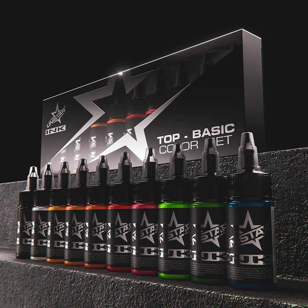 Kwadron Unistar Colors Ink — Top Basic Set 10x— 1oz Bottle