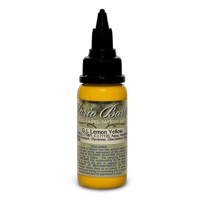 Lemon Yellow Mario Barth Gold Label — Intenze Tattoo Ink — 1oz Bottle - Ultimate Tattoo Supply