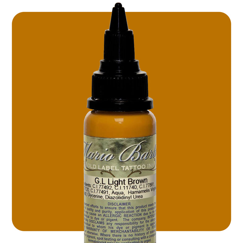 Light Brown Mario Barth Gold Label — Intenze Tattoo Ink — 1oz Bottle - Ultimate Tattoo Supply