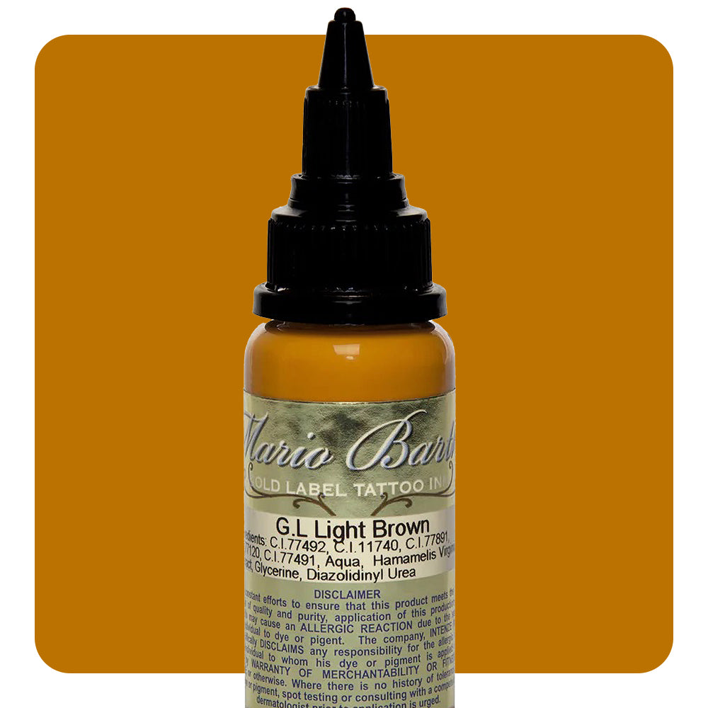 Light Brown Mario Barth Gold Label — Intenze Tattoo Ink — 1oz Bottle - Ultimate Tattoo Supply