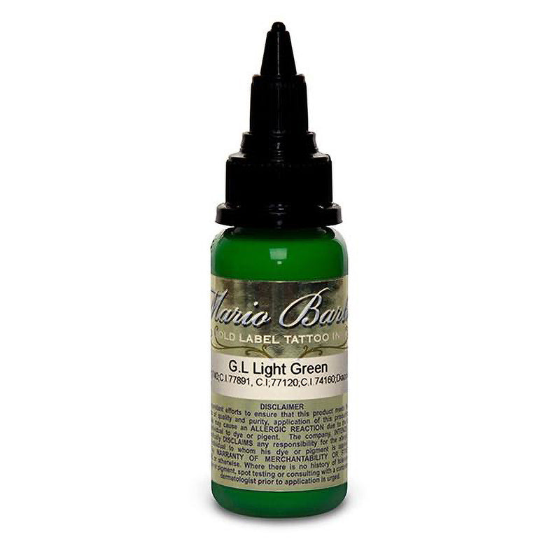 Light Green Mario Barth Gold Label — Intenze Tattoo Ink — 1oz Bottle - Ultimate Tattoo Supply