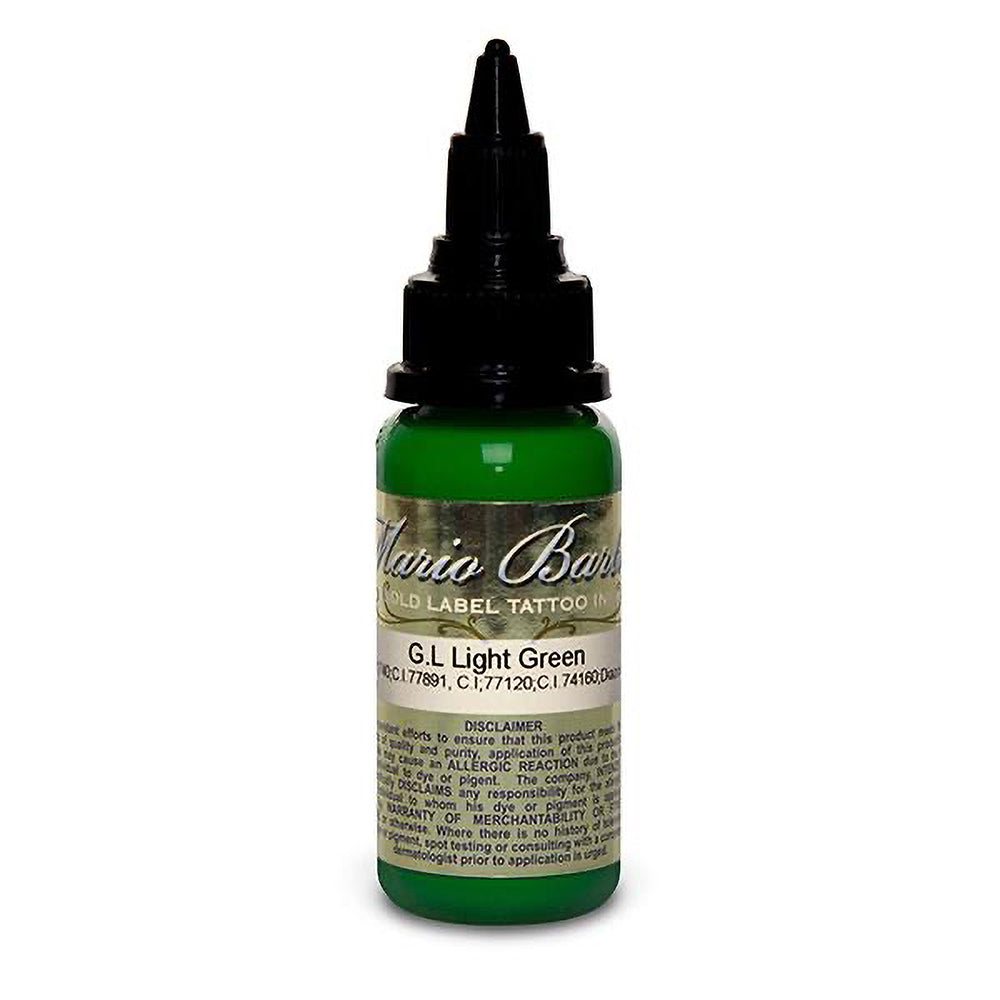 Light Green Mario Barth Gold Label — Intenze Tattoo Ink — 1oz Bottle - Ultimate Tattoo Supply