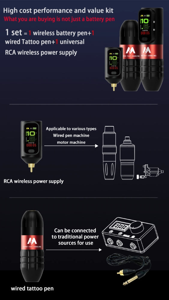 Mars M1 Wireless Pen Tattoo Machine - Ultimate Tattoo Supply