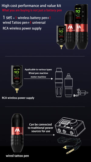 Mars M1 Wireless Pen Tattoo Machine - Ultimate Tattoo Supply