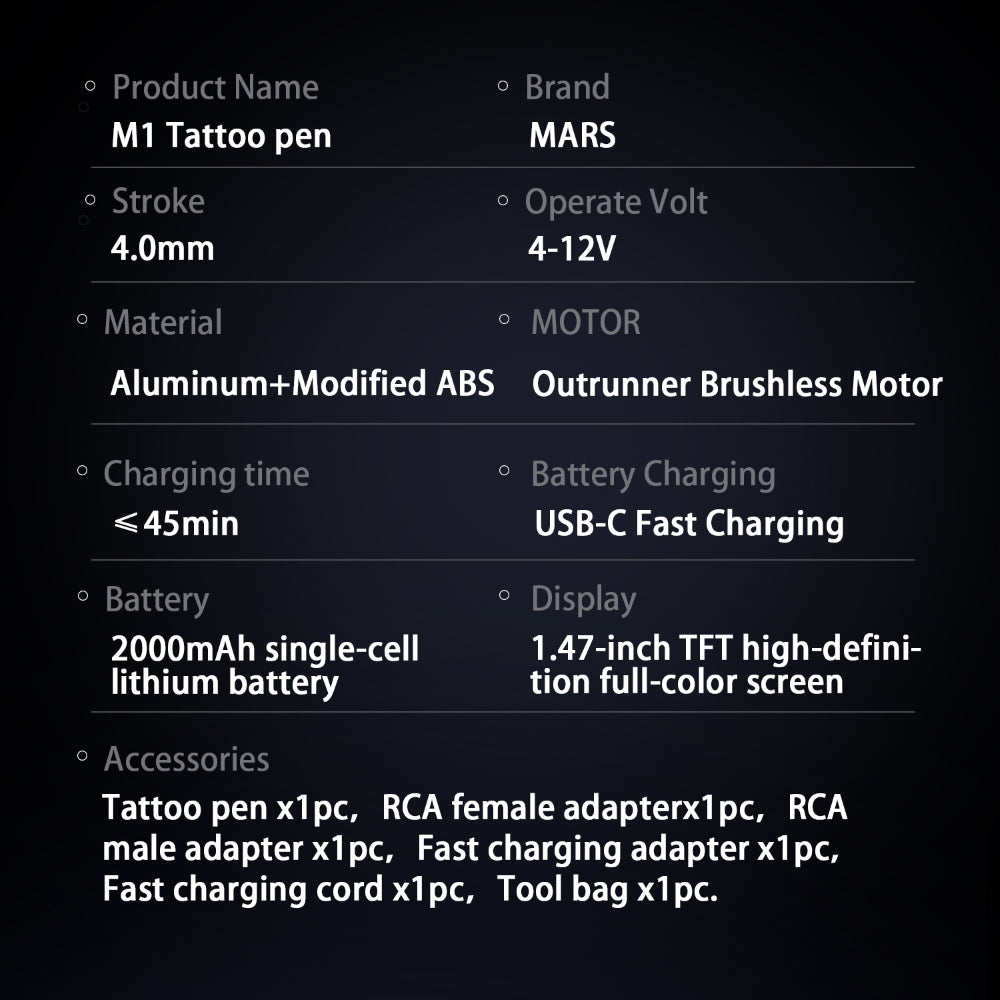 Mars M1 Wireless Pen Tattoo Machine - Ultimate Tattoo Supply