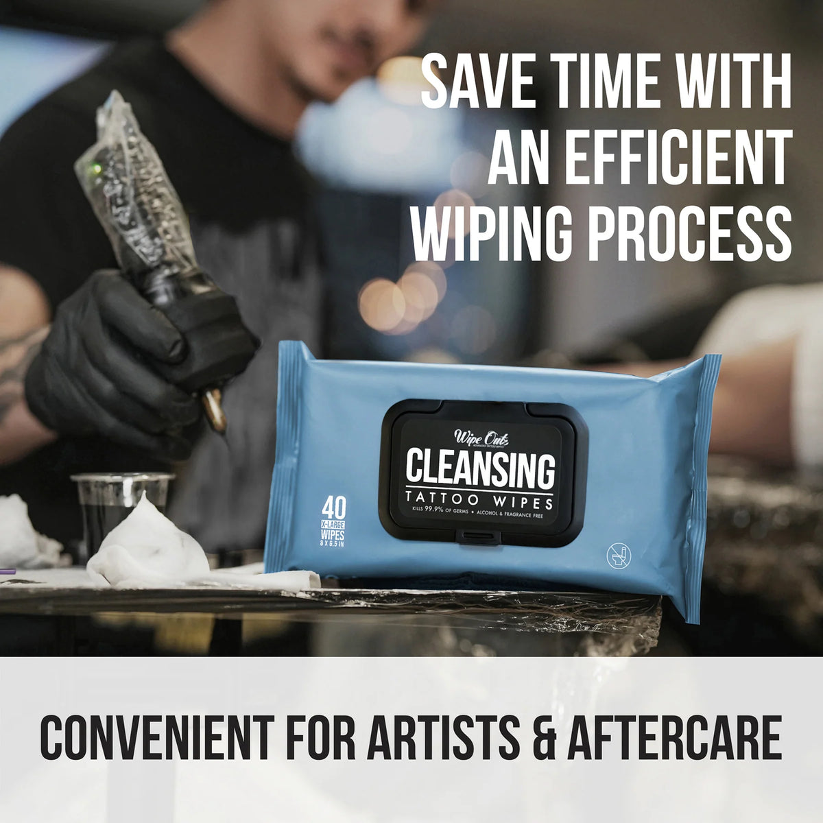 Wipe Outz Cleansing Tattoo Wipes — Pack of 40