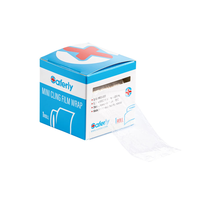 Saferly Medical Mini Cling Film Wrap — 4.2cm x 200m Roll - Ultimate Tattoo SupplySaferly Medical Mini Cling Film Wrap — 4.2cm x 200m Roll