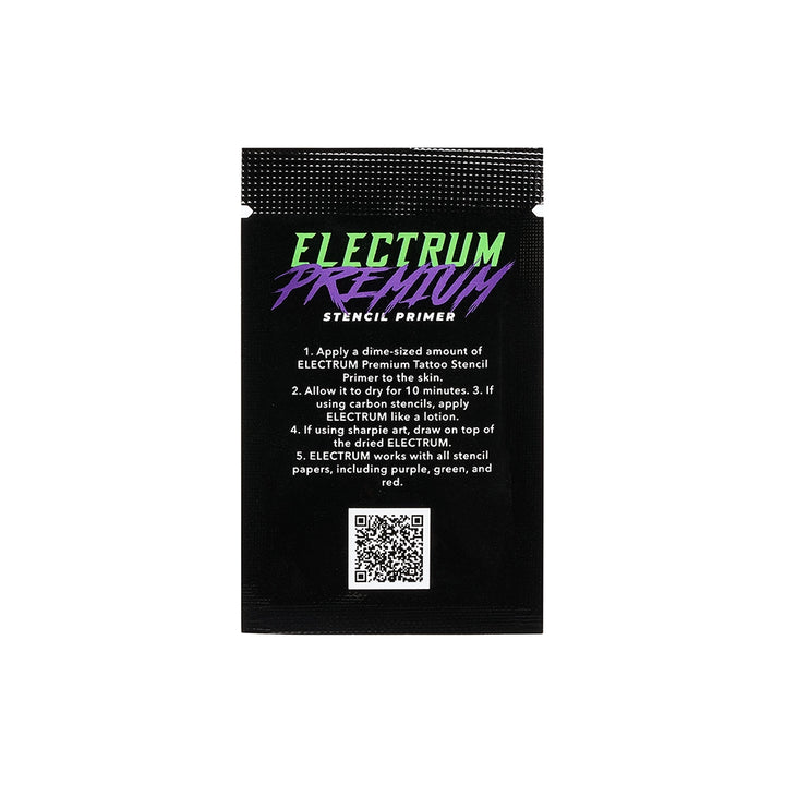 Electrum Premium Tattoo Stencil Primer — .10oz Sample Packet - Ultimate Tattoo SupplyElectrum Premium Tattoo Stencil Primer — .10oz Sample Packet