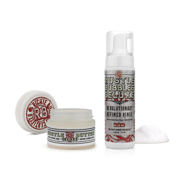Hustle Bubbles 7oz Bottle with 1oz Tub Hustle Butter Deluxe Bundle - Ultimate Tattoo Supply
