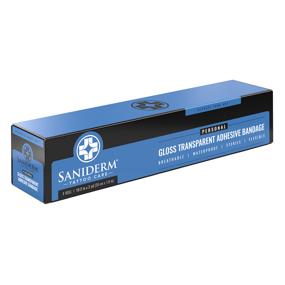 Saniderm – Tattoo Adhesive Film – Personal Size 10.2” x 2 YD Roll - Ultimate Tattoo Supply