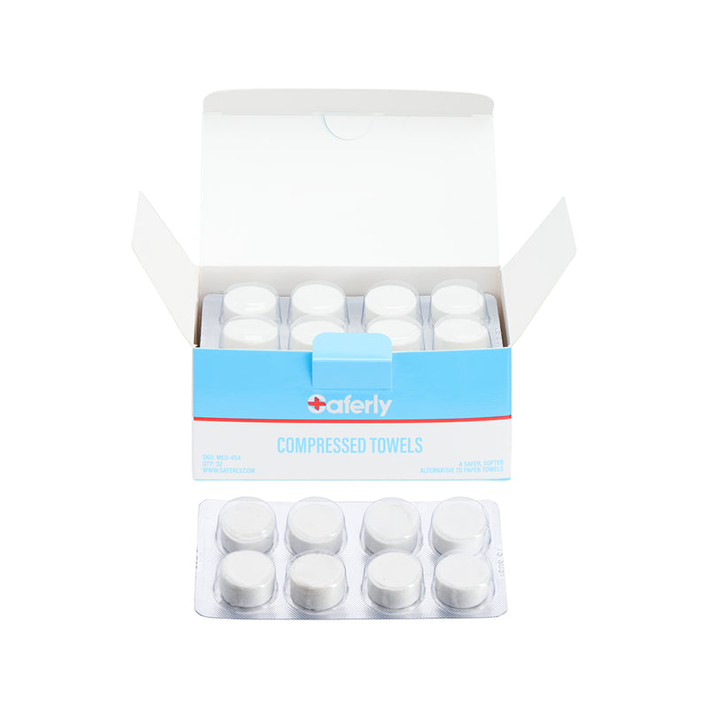 Saferly Lustra Compressed Towels — Box of 32 - Ultimate Tattoo Supply