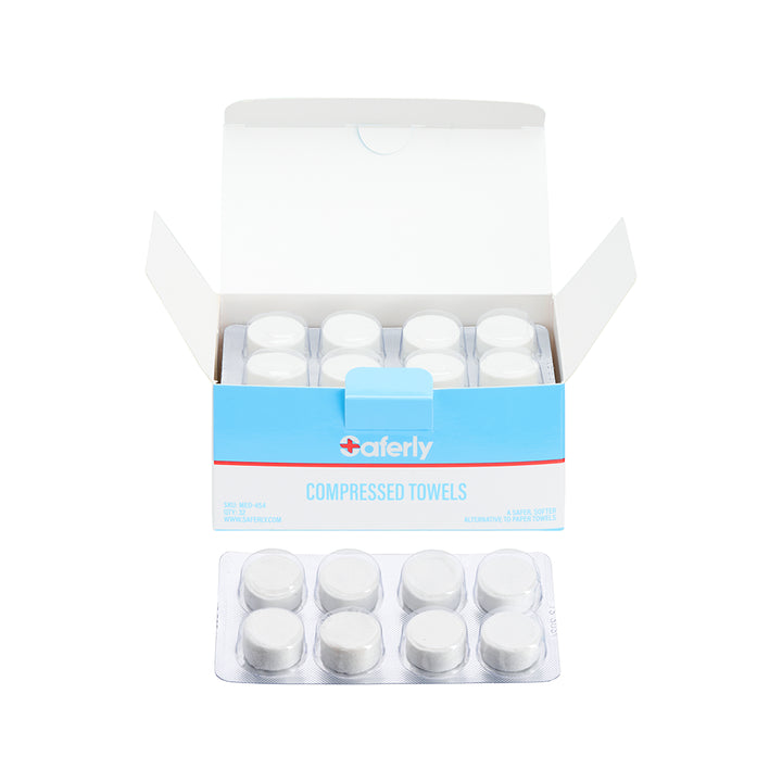Saferly Lustra Compressed Towels — Box of 32 - Ultimate Tattoo Supply