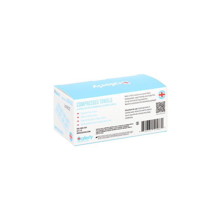 Saferly Lustra Compressed Towels — Box of 32 - Ultimate Tattoo Supply
