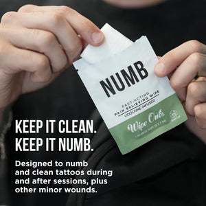 Wipe Outz™ Numbing Tattoo Wipes — Lidocaine Infused - Ultimate Tattoo Supply