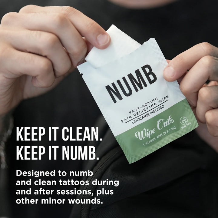 Wipe Outz™ Numbing Tattoo Wipes — Lidocaine Infused - Ultimate Tattoo SupplyWipe Outz™ Numbing Tattoo Wipes — Lidocaine Infused