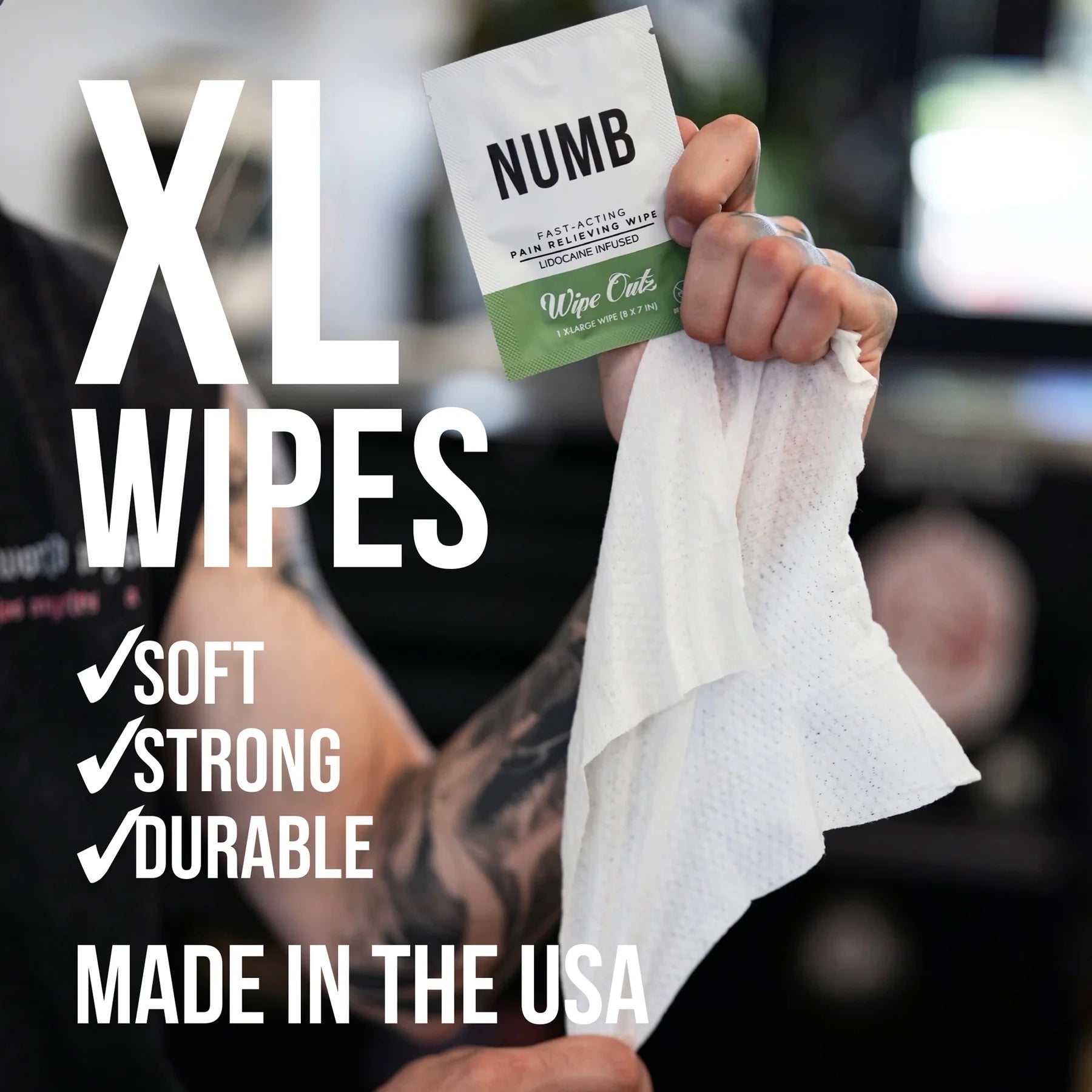 Wipe Outz™ Numbing Tattoo Wipes — Lidocaine Infused - Ultimate Tattoo Supply