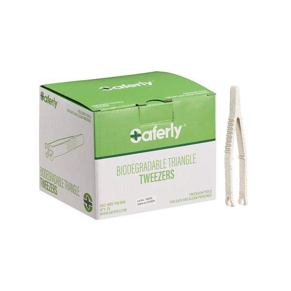 Saferly Medical Biodegradable Sterilized Triangle Tip Tweezers — Box of 25 - Ultimate Tattoo Supply