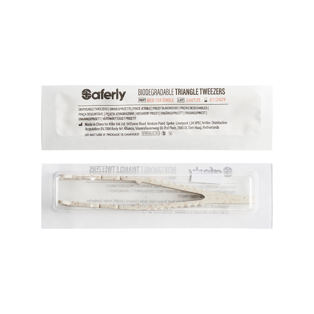 Saferly Medical Biodegradable Sterilized Triangle Tip Tweezers — Box of 25 - Ultimate Tattoo Supply