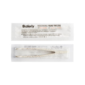 Saferly Medical Biodegradable Sterilized Round Tip Tweezers — Box of 25 - Ultimate Tattoo Supply