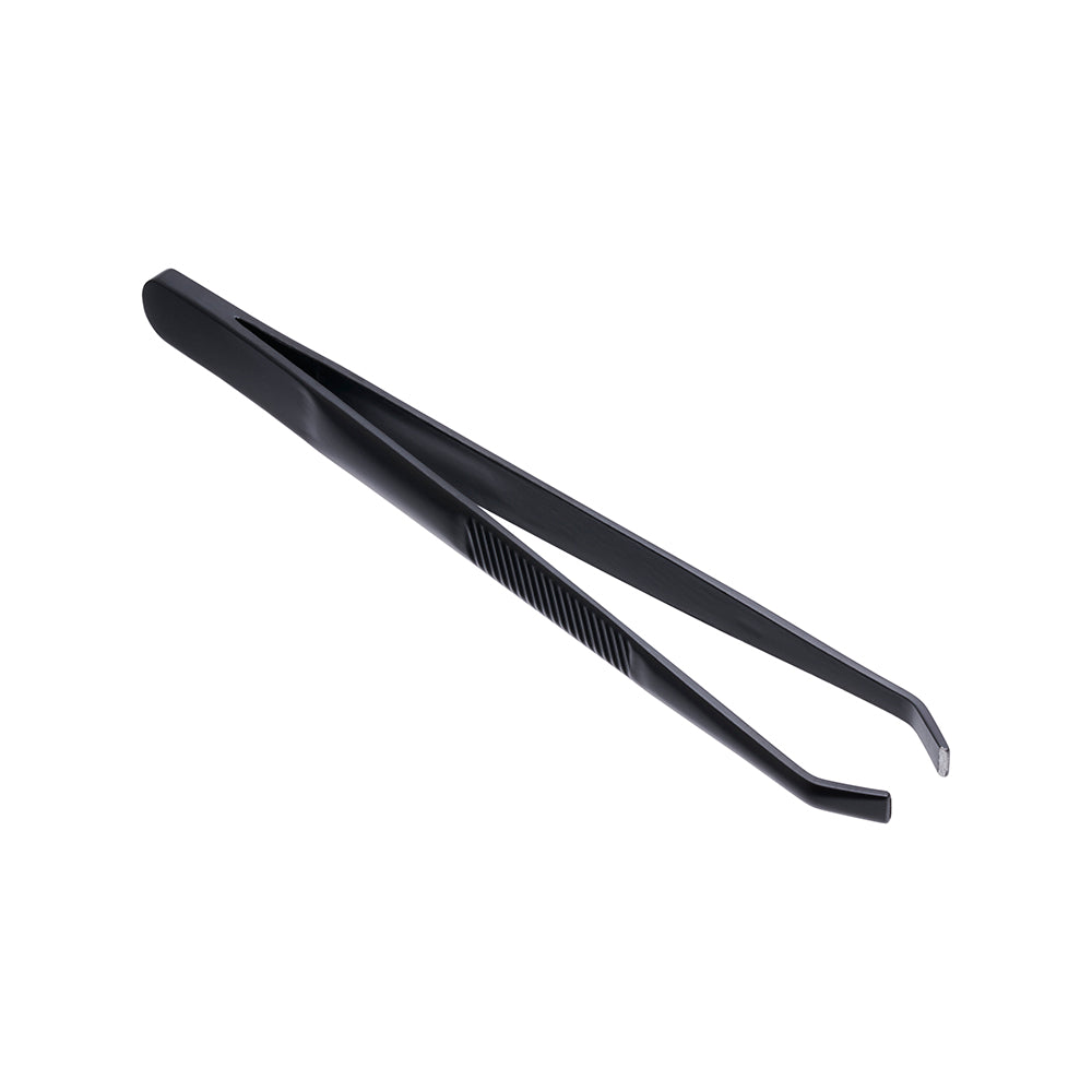 Saferly Anti-Static Black Slanted Tweezers - Ultimate Tattoo Supply