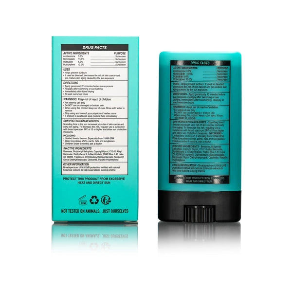 INK-EEZE Hi-Definition Tattoo Sunscreen Stick SPF 50 — 0.5oz - Ultimate Tattoo Supply