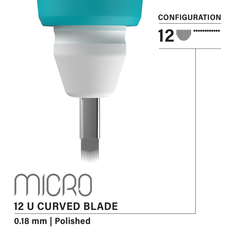 Vertix Micro Microblade - U Curved Blade - Pack of 10 Microblades - Ultimate Tattoo Supply