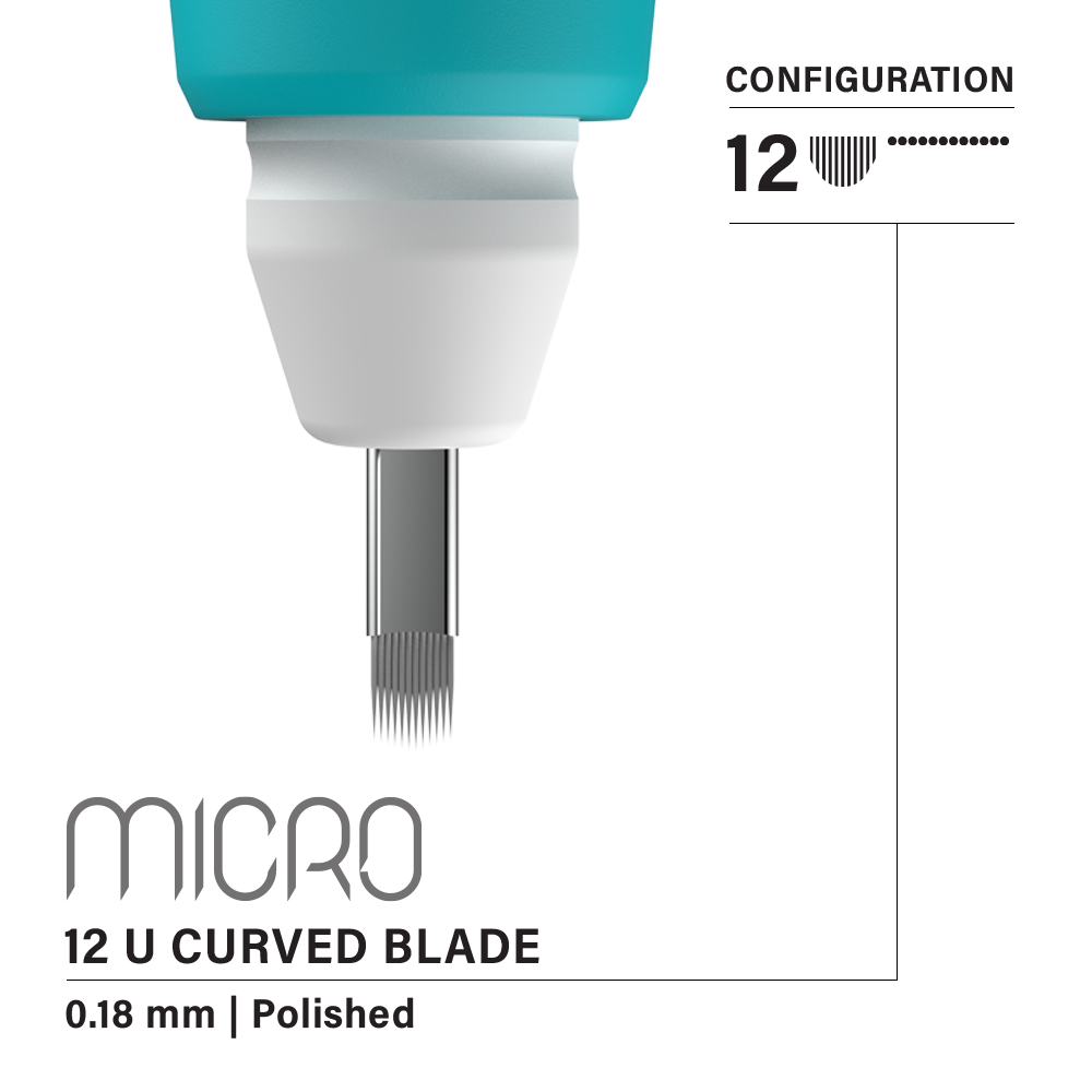 Vertix Micro Microblade - U Curved Blade - Pack of 10 Microblades - Ultimate Tattoo Supply