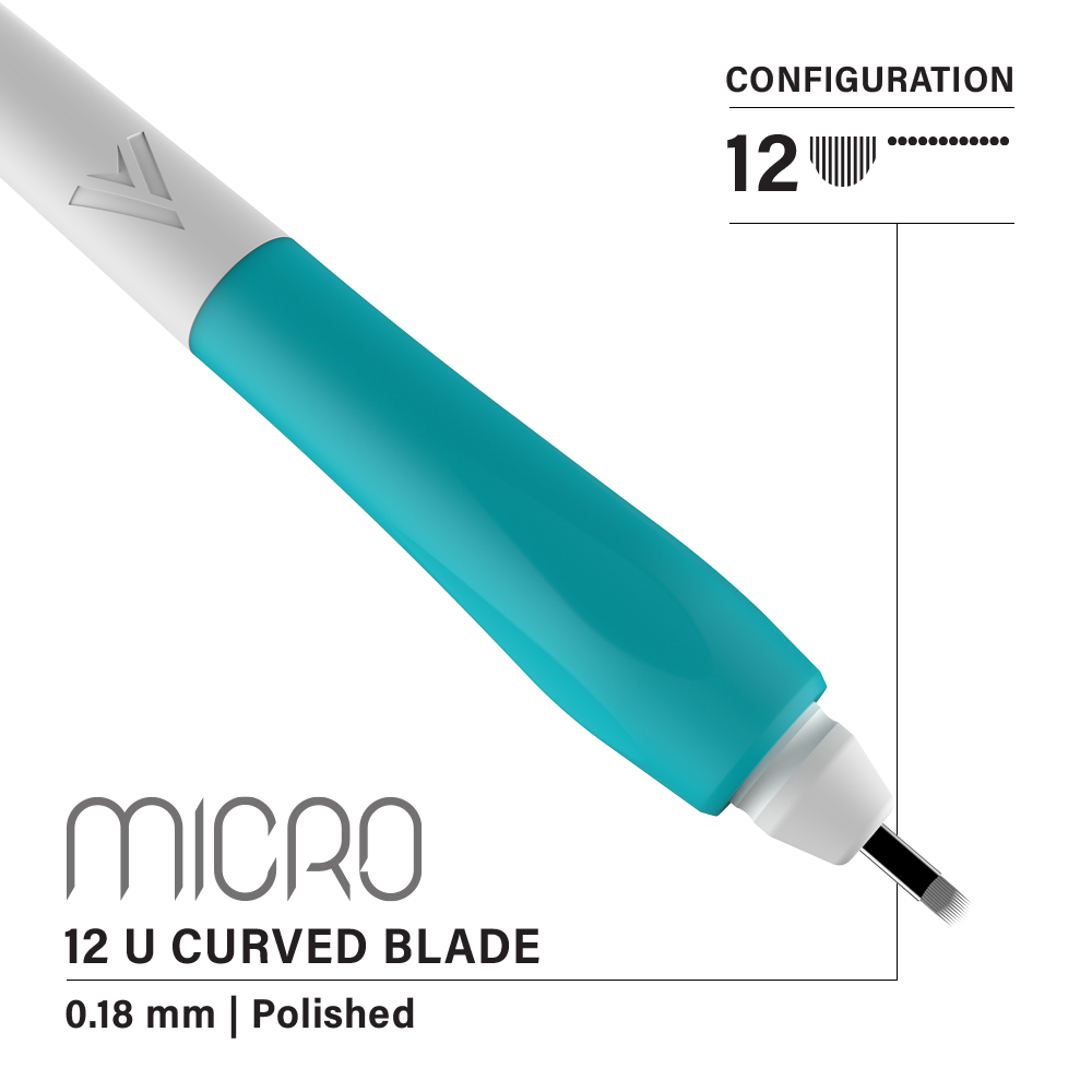 Vertix Micro Microblade - U Curved Blade - Pack of 10 Microblades - Ultimate Tattoo Supply
