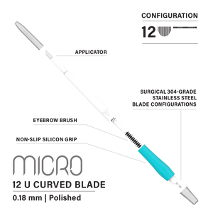 Vertix Micro Microblade - U Curved Blade - Pack of 10 Microblades - Ultimate Tattoo Supply