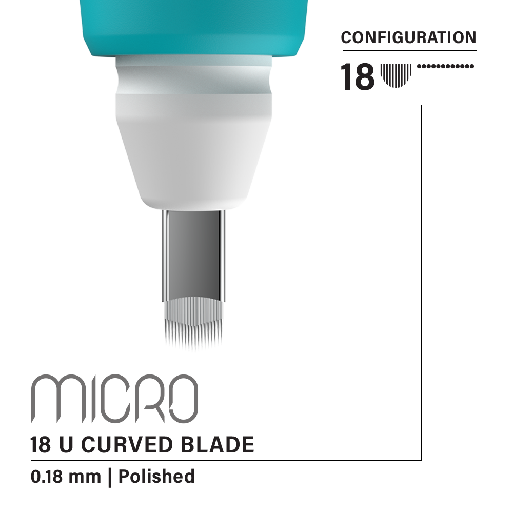 Vertix Micro Microblade - U Curved Blade - Pack of 10 Microblades - Ultimate Tattoo Supply