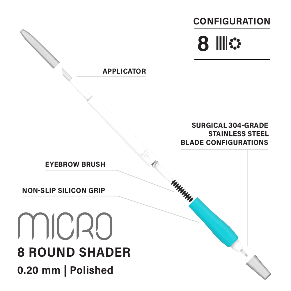 Vertix Micro Microblade - Round Shader Blade - Pack of 10 Microblades - Ultimate Tattoo Supply